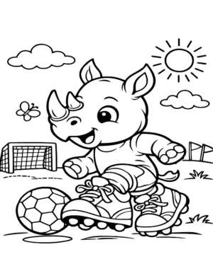 Soccer Star Rhino Coloring Page By Mindset Flow
