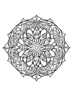 Soothing Meditative Mandalas Mandala With Flowing Shapes Coloring Page by Mindset Flow