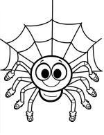 Spider With Eight Sneakers On Web Halloween Coloring Page by Mindset Flow