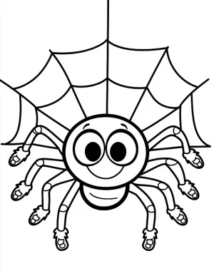 Spider With Eight Sneakers On Web Halloween Coloring Page by Mindset Flow
