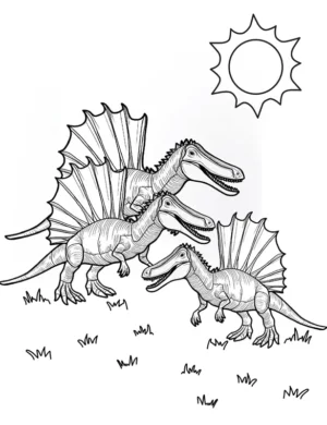 Spinosaurus Family Dinosaurs Coloring Page