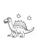 Spinosaurus Under the Stars for Kids Coloring Page