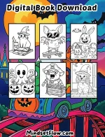 Spooky Hugs Halloween Coloring Book Digital Version by Mindset Flow Preview 4