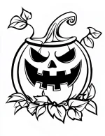 Spooky Jack-O'-Lantern Pumpkin Halloween Coloring Page by Mindset Flow
