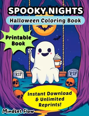 Spooky Nights Halloween Coloring Book Digital Version by Mindset Flow