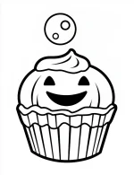 Spooky Pumpkin Cupcake Halloween Coloring Page by Mindset Flow