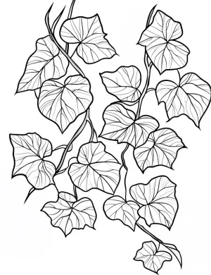 Sprawling Vine Leaves Christmas Ornaments Coloring Page By Mindset Flow