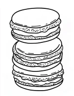 Stacked Macarons with Cream Filling Coloring Page by Mindset Flow