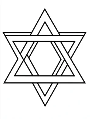 Star of David Geometric Design Christmas Coloring Page by Mindset Flow