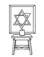 Star of David Wall Frame Coloring Page by Mindset Flow