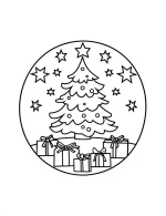 Starry Christmas Tree with Gifts Christmas Coloring Page By Mindset Flow