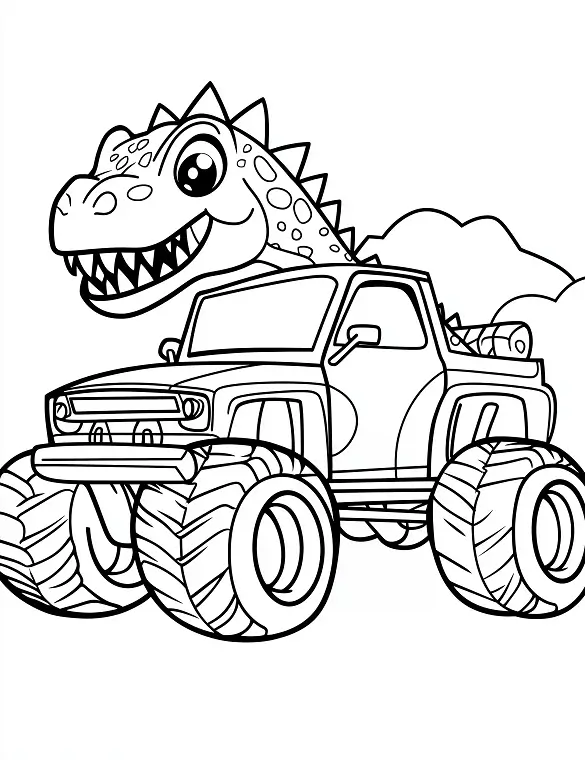 Stegosaurus Monster Truck Coloring Page By Mindset Flow