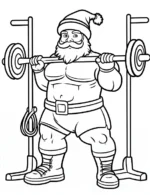 Strong Santa Lifting Weights Christmas Coloring Page By Mindset Flow
