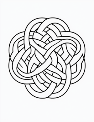 Stylish Interlocking Rings Mandala Intricate Geometric Pattern Printable Coloring Page by Mindset Flow