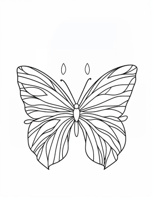 Stylized Butterfly Mandala with Flowing Petals Coloring Page by Mindset Flow