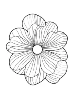 Stylized Large Petal Abstract Flower Coloring Page by Mindset Flow