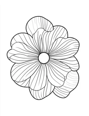 Stylized Large Petal Abstract Flower Coloring Page by Mindset Flow