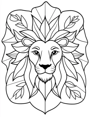 Stylized Mane Lion Mandala Coloring Page by Mindset Flow