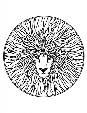 Sunbeams Geometric Mane Coloring Page by Mindset Flow