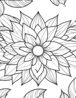Sunflower Floral Design Flower Coloring Page By Mindset Flow