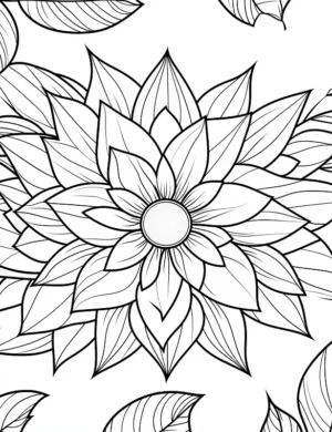 Sunflower Floral Design Flower Coloring Page By Mindset Flow