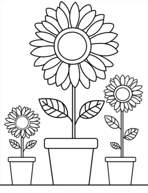 Sunflower Growth Stages Adult Flower Coloring Page By Mindset Flow