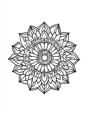 Sunflower Mandala Art Adult Flower Coloring Page By Mindset Flow