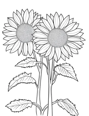 Sunflower Pair Christmas Ornaments Coloring Page By Mindset Flow