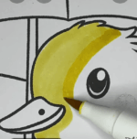 Sweet Baby Duckling Holding an Umbrella Easter Coloring Page-HowToVideo