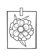 Sweet Flower Hanging On Clip Flower Coloring Page By Mindset Flow