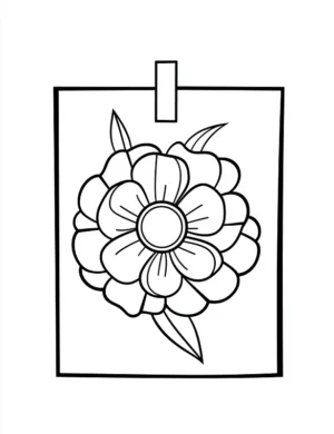 Sweet Flower Hanging On Clip Flower Coloring Page By Mindset Flow