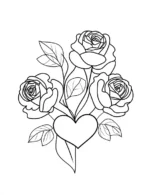Sweet Heart Roses Love Flower Coloring Sheet By Mindset Flow