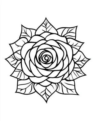 Sweet Rose Blooming Flower Coloring Page By Mindset Flow
