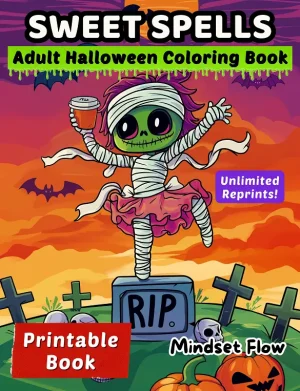 Sweet Spells Adult Halloween Coloring Book Digital Version by Mindset Flow