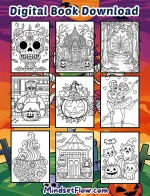 Sweet Spells Adult Halloween Coloring Book Digital Version by Mindset Flow Preview 2