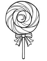 Swirled Lollipop with Ribbon Coloring Page by Mindset Flow