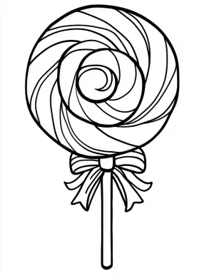 Swirled Lollipop with Ribbon Coloring Page by Mindset Flow