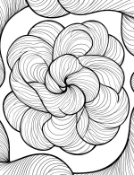 Swirling Circular Flower Design With Smooth Lines Coloring Page By Mindset Flow