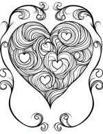 Swirling Heart Design With Twirling Vines And Swirls Coloring Page By Mindset Flow