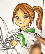 Sydney Opera House Girl Traveler Adult Coloring Page-HowToVideo