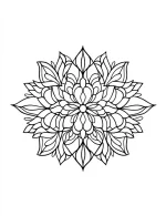 Symmetrical Floral Mandala with Petal Patterns Coloring Page by Mindset Flow