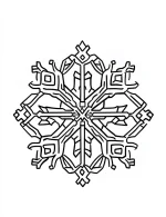 Symmetrical Geometric Snowflake Mandala Coloring Page by Mindset Flow