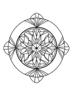 Symmetrical Mandala Enclosed Within Perfect Circle Printable Coloring Page by Mindset Flow