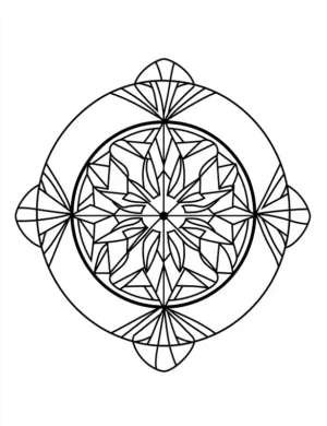 Symmetrical Mandala Enclosed Within Perfect Circle Printable Coloring Page by Mindset Flow