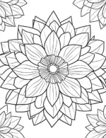 Symmetrical Mandala Flower With Detailed Petals and Center Design Coloring Page by Mindset Flow