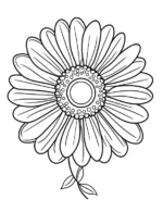 Symmetrical Mandala-Style Daisy Flower With Detailed Petals Coloring Page by Mindset Flow