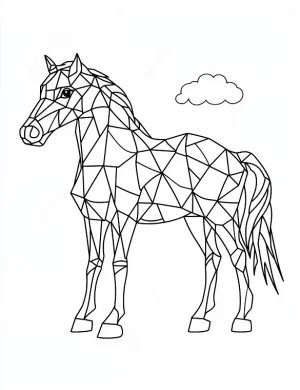 The Majestic Mustang Horse Standing Coloring Page by Mindset Flow