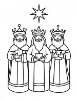 Three Wise Men Under the Star Christmas Coloring Page By Mindset Flow