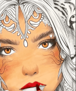 Tiger Woman With Intricate Designs Adult Coloring Page-HowToVideo
