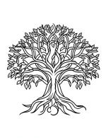 Tree of Life Mandala with Leaves and Roots Coloring Page by Mindset Flow